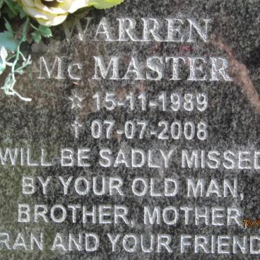 McMASTER Warren 1989-2008