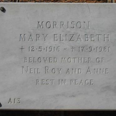 MORRISON Mary Elizabeth 1916-1981