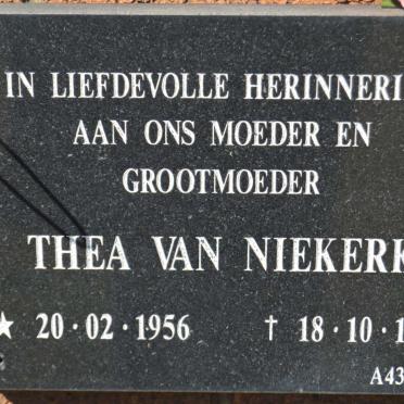 NIEKERK Thea, van 1956-1995