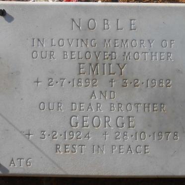 NOBLE Emily 1892-1982 :: NOBLE George 1924-1978