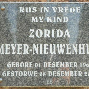 NIEUWENHUIS Zorida, Meyer 1961-2005
