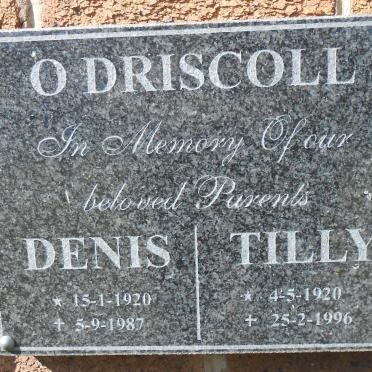 O'DRISCOLL Denis 1920-1987 &amp; Tilly 1920-1996