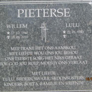 PIETERSE Willem 1940-2010 &amp; Lulu 1942-
