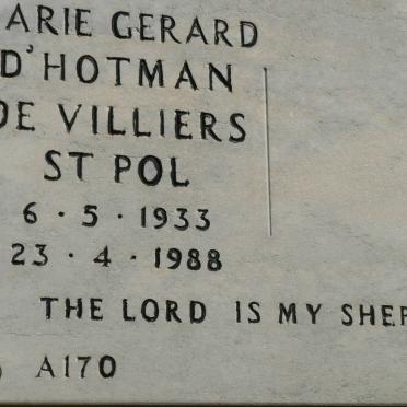 POL Marie Gerard d' Hotman de Villiers, St. 1933-1988
