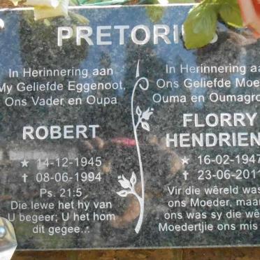 PRETORIUS Robert 1945-1994 &amp; Florry Hendriena 1947-2011