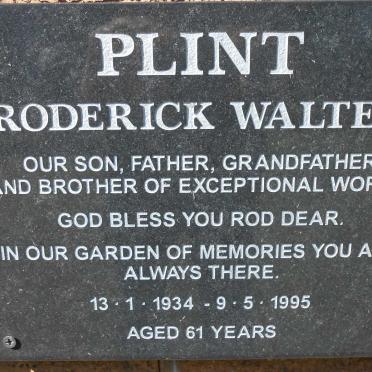 PLINT Roderick Walter 1934-1995