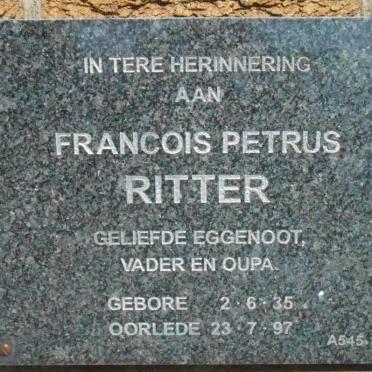 RITTER Francois Petrus 1935-1997