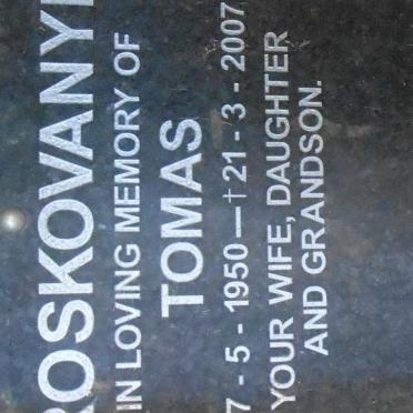 ROSKOVANYI Tomas 1950-2007