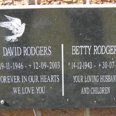 RODGERS David 1946-2003 &amp; Betty 1943-2000