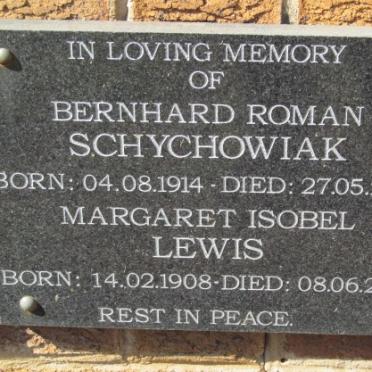 SCHYCHOWIAK Bernhard Roman 1914-2001 &amp; Margaret Isobel LEWIS 1908-2001