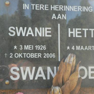 SWANEPOEL Swanie 1926-2006 &amp; Hettie 1922-