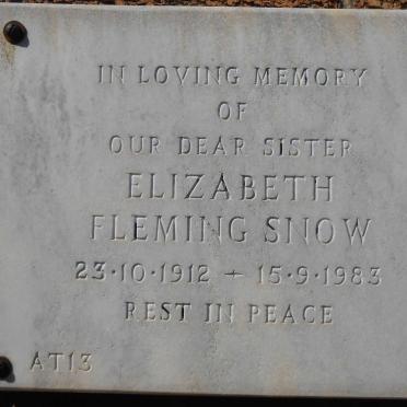 SNOW Elizabeth Fleming 1912-1983