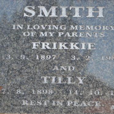 SMITH Frikkie 1897-1983 &amp; Tilly 1898-1996