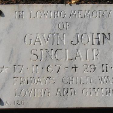 SINCLAIR Gavin John 1967-1986