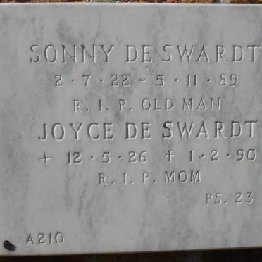 SWARDT Sonny, de 1922-1989 &amp; Joyce 1926-1990
