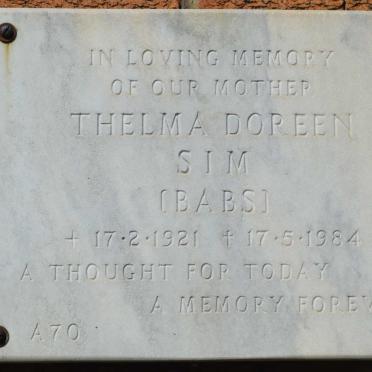 SIM Thelma Doreen 1921-1984