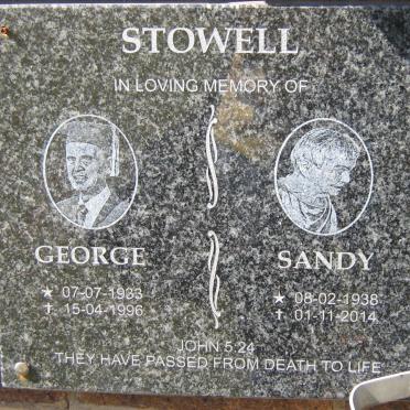 STOWELL George 1933-1996 &amp; Sandy 1938-2014