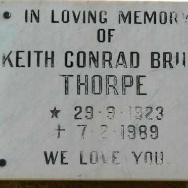 THORPE Keith Conrad Brunt 1923-1989