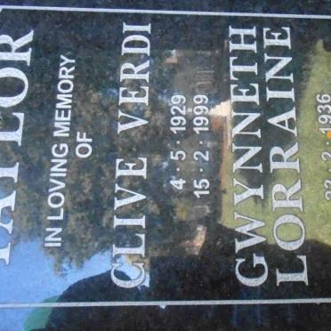 TAYLOR Clive Verdi 1929-1999 &amp; Gwynneth Lorraine 1936-2008