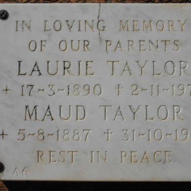 TAYLOR Laurie 1890-1975 &amp; Maud 1887-1980