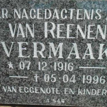 VERMAAK Van Reenen 1916-1996
