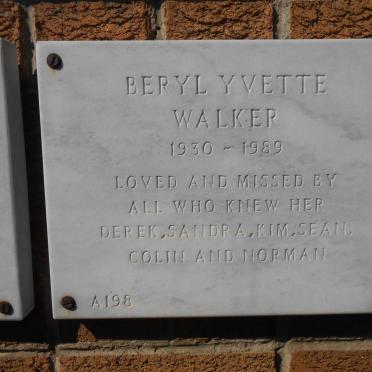 WALKER Beryl Yvette 1930-1989