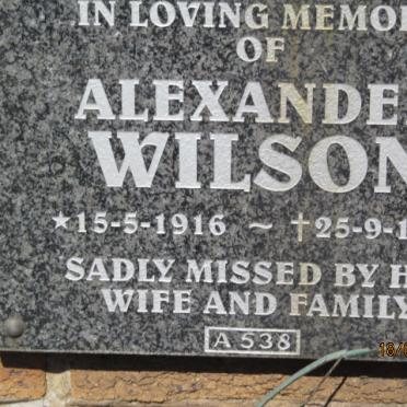 WILSON Alexander 1916-1998