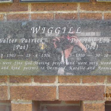 WIGGILL Walter Patrick 1903-1976 &amp; Dorothy Eva 1910-2011