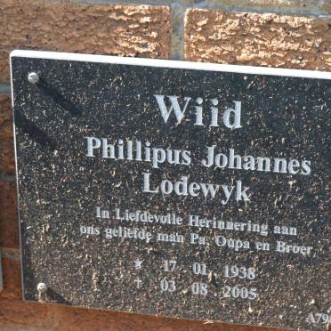 WIID Phillipus Johannes Lodewyk 1938-2005
