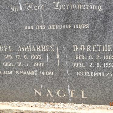 NAGEL Sarel Johannes 1903-1986 &amp; Dorethea 1909-1992