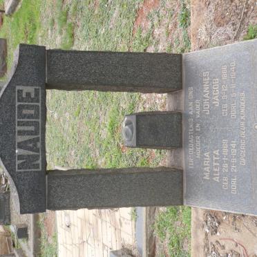 NAUDE Johannes Jacob 1866-1940 &amp; Maria Aletta 1869-1941