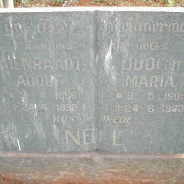 NELL Coenraadt Adolf 18?6-1958 &amp; Judith Maria 1905-1963