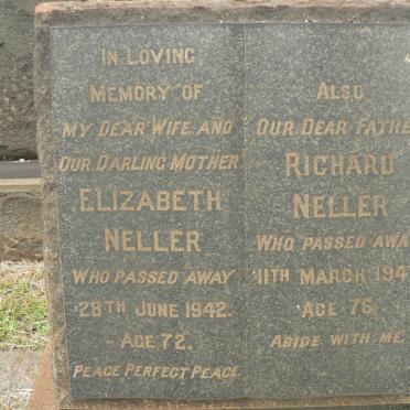 NELLER Richard -1947 &amp; Elizabeth -1942