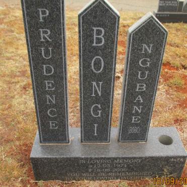 NGUBANE Prudence Bongi 1971-2006