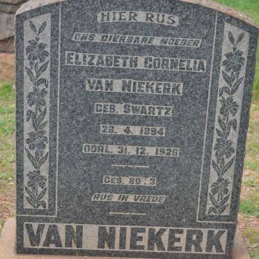 NIEKERK Elizabeth Cornelia, van nee SWARTZ 1894-1926