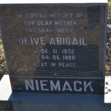 NIEMACK Olive Abigail 1932-19?8