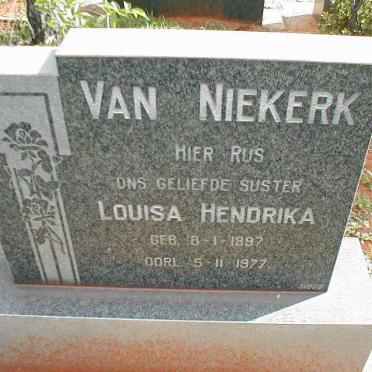 NIEKERK Louisa Hendrika, van 1897-1977