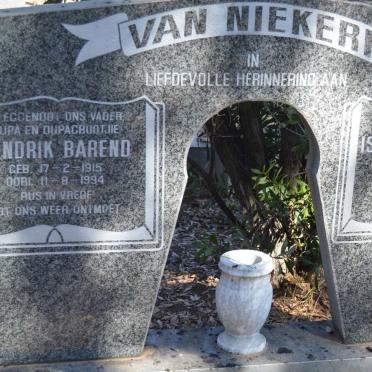 NIEKERK Hendrik Barend, van 1915-1994 &amp; Isabella Fredrika 1922-2010