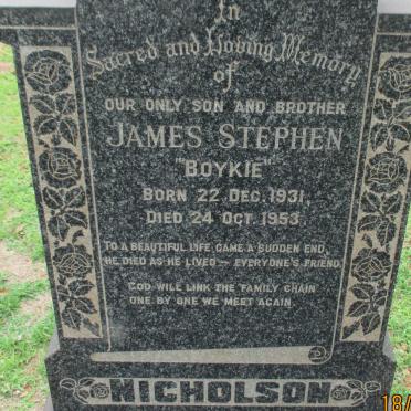 NICHOLSON James Stephen 1931-1953