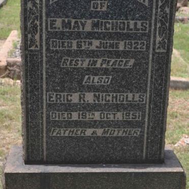 NICHOLLS Eric R. -1951 &amp; E. May -1922