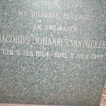 NIEKERK Jacobus Johannes, van 1904-1959