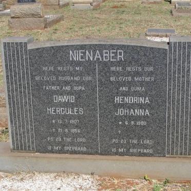 NIENABER Dawid Hercules 1907-1956 &amp; Hendrina Johanna 1900-