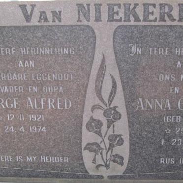 NIEKERK George Alfred, van 1921-1974 &amp; Anna Christina BOTHA 1918-1994