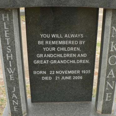 NKOANE Hletshiwe Jan 1935-2006