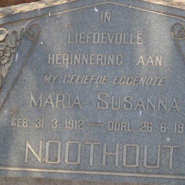 NOOTHOUT Maria Susanna 1912-1970