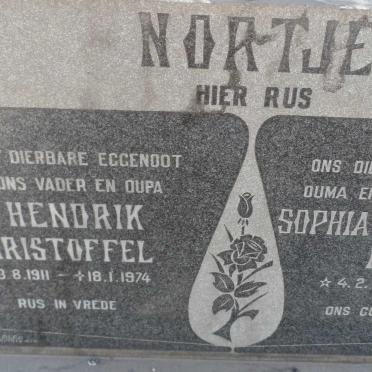 NORTJÉ Hendrik Christoffel 1911-1974 &amp; Sophia Wilhelmina Maria 1911-1985