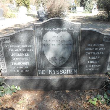 NYSSCHEN Johannes Jacobus Francoois, de 1912-1994 &amp; Cathrine Susan Louise 1914-1997