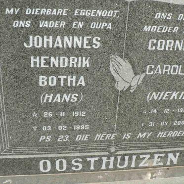 OOSTHUIZEN Johannes Hendrik Botha 1912-1995 &amp; Cornelia Carolina 1917-2000