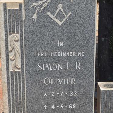 OLIVIER Simon L.R. 1933-1969