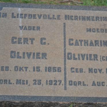 OLIVIER Gert C. 1856-1927 &amp; Catharina Z.M. DREYER 1858-1940